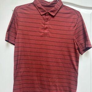 Lululemon Red Striped Polo size S
